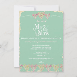 Rustikales Herz-Halbpension Post Hochzeit Einladun Einladung