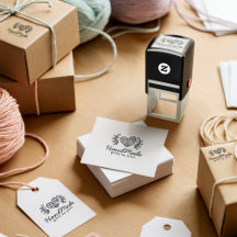 Rustikales Herz-Handmade-Logo-Geschäftsverpackung