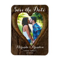 Rustikales Herz mit Ihrem Foto Save the Date Hochz