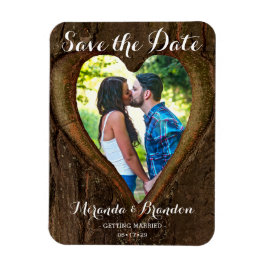Rustikales Herz mit Ihrem Foto Save the Date Hochz Magnet