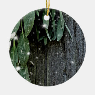 Rustikales Hinterhofholz und Salbei   Landcharakte Keramik Ornament