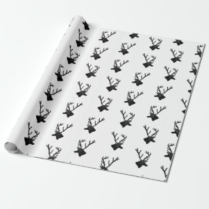 Rustikales Hirsch mit Antlern Silhouetten CUSTOM F Geschenkpapier