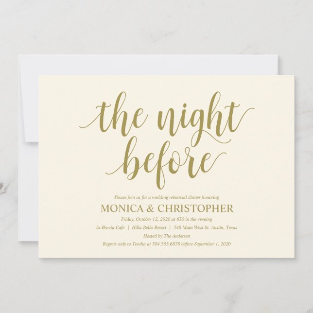 Rustikales Hochzeitessen Probe Einladung (Vorderseite)