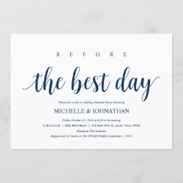 Rustikales Hochzeitessen, Probe Navy Blue Einladung