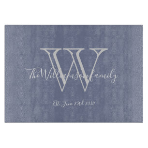 Rustikales Hochzeitgeschenk Monogram Familienname Schneidebrett