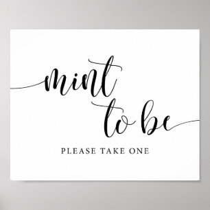 Rustikales Hochzeits-Minzgeschenk-Schild 'Mint To  Poster