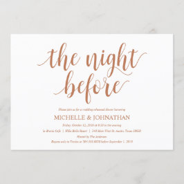 Rustikales Hochzeitsessen, Probe, Kupferfarbe Einladung