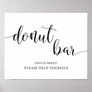Rustikales Hochzeitsheim Donut Bar Sign Poster
