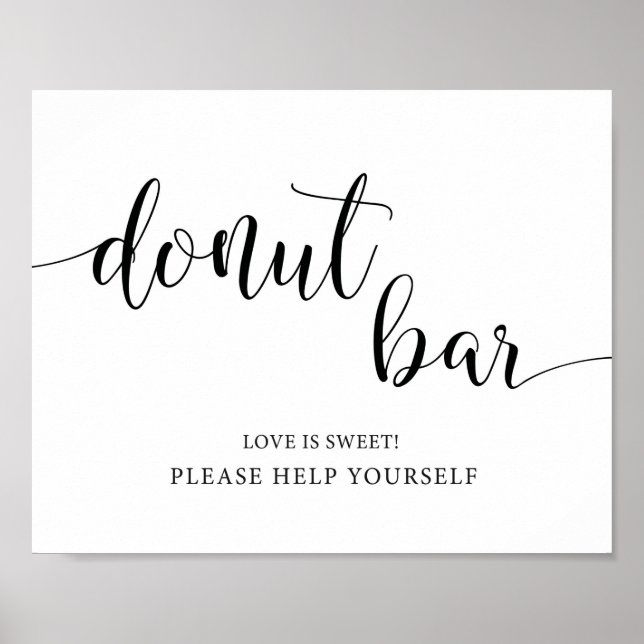 Rustikales Hochzeitsheim Donut Bar Sign Poster (Vorne)