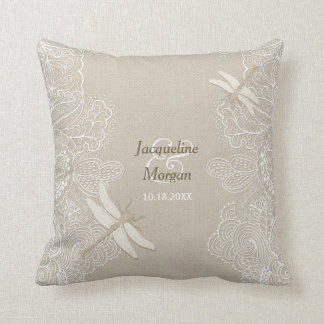 Rustikales Hochzeitskissen für Burlap und Lace - i Kissen
