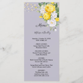 Rustikales Hochzeitsmenü der gelben Blume Programm