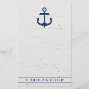 Rustikales Hochzeitspapier / Marine Briefpapier