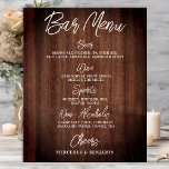 Rustikales Hochzeitspass-Menü Personalisierte Bar Poster<br><div class="desc">Bar Menu ! Dieses schlichte und dennoch elegante Bar mit vier Getränken "Biere",  "Wein",  "Spirits" und "Non-Alkoholische",  personalisiert mit den erlesenen Getränken. Passen Sie dieses elegante Hochzeitszeichen mit Ihren Namen und Bar-Dessous-Menü an! COPYRIGHT © 2020 Judy Burrows,  Black Dog Art - Alle Rechte vorbehalten. Rustikales Hochzeitsgetränk Personalisiertes Bar Poster</div>