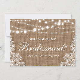 Rustikales Hochzeitspazierritter Lights Lace Bride Einladung