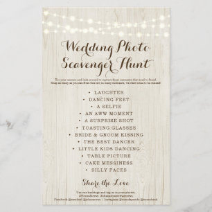 Rustikales Hochzeitspazierspiel Foto Scavenger Hun Flyer