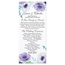 Rustikales Hochzeitsprogramm Anemone Wasserfarbe B