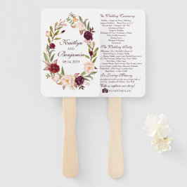 Rustikales Hochzeitsprogramm - Blume für Wasserfar Fächer