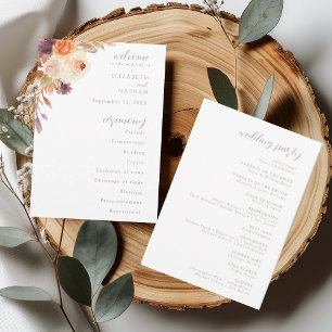 Rustikales Hochzeitsprogramm für Herbst und Herbst Einladung