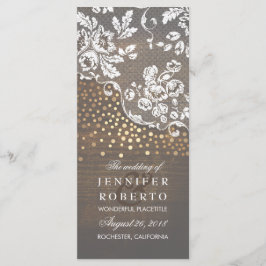 Rustikales Hochzeitsprogramm für Spitzen und Holz Programm