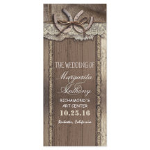 rustikales Hochzeitsprogramm mit Hufeisen