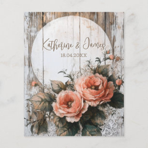 Rustikales Hochzeitsschild mit benutzerdefinierten Flyer