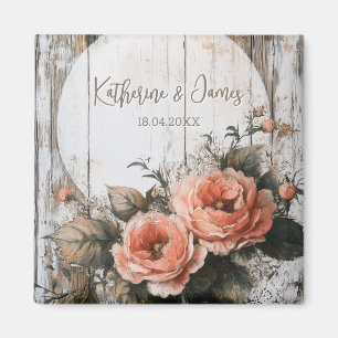 Rustikales Hochzeitsschild mit benutzerdefinierten Magnet