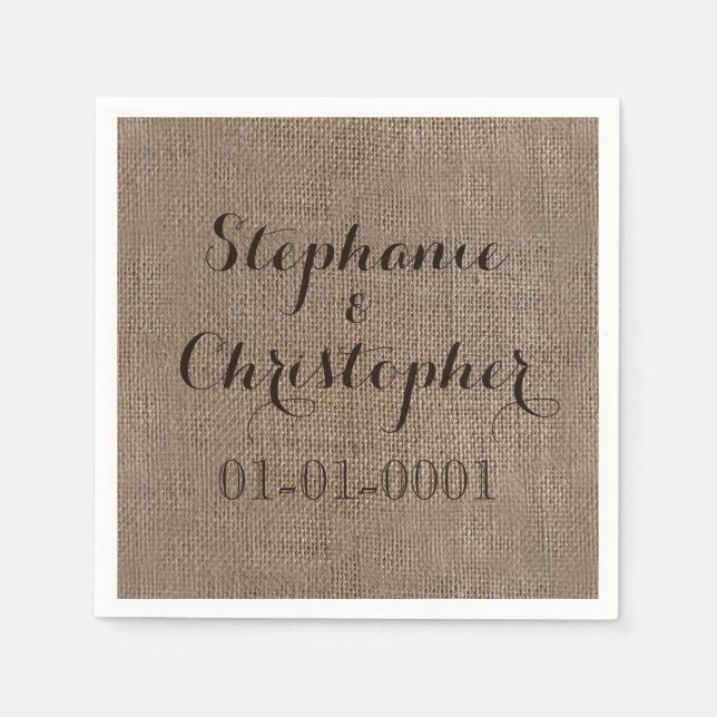 Rustikales Hochzeitsszenario-Brautparty Serviette (Vorderseite)