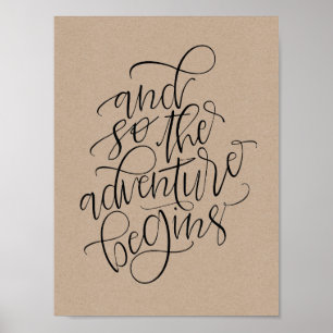 rustikales Hochzeitszeichen - und so beginnt das A Poster