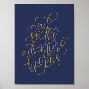 rustikales Hochzeitszeichen - und so beginnt das A Poster