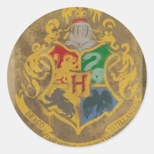 Rustikales Hogwarts Wappen Harry Potter   Runder Aufkleber