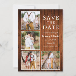 Rustikales Holz 4 Foto Verlobung Save The Date
