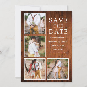 Rustikales Holz 4 Foto Verlobung Save The Date