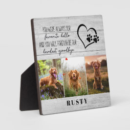 Rustikales Holz am schwersten Goodbye Pet Memorial Fotoplatte