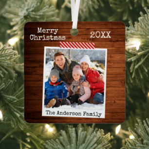 Rustikales Holz-Bänder Sofortstil für Foto Ornament Aus Metall