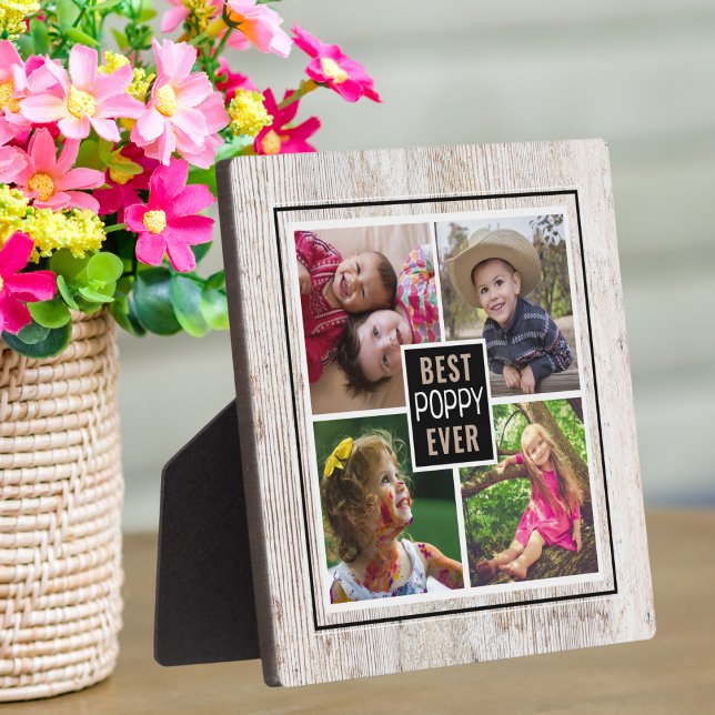 Rustikales Holz Bester Mohn je Opa 4 Foto Fotoplatte (Von Creator hochgeladen)