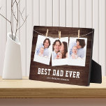 Rustikales Holz Bester Vater je 3 FotoCollage Fotoplatte<br><div class="desc">Laden Sie Ihre Lieblings-Fotos hoch und fügen Sie Ihre Namen hinzu,  um Ihr eigenes personalisiertes Vatertagsgeschenk zu machen.</div>