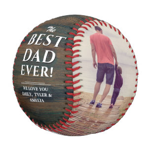 Rustikales Holz Bester Vater je Fotomaterial Baseball
