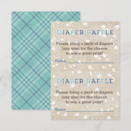 Rustikales Holz Blue Kariert Diaper Beilage Karte