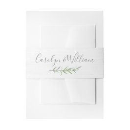 Rustikales Holz & Botanische Blätter Einladung Hoc Einladungsbanderole