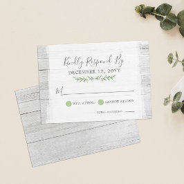 Rustikales Holz Botanisches Leaf Hochzeit Einladun RSVP Karte