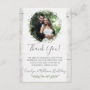 Rustikales Holz & Botanisches Leaf Kranz Vielen Da Dankeskarte