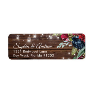 Rustikales Holz Burgund Blumenleuchten Hochzeitstr