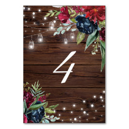 Rustikales Holz Burgund Blumenleuchten Tabelle 4 H Tischnummer
