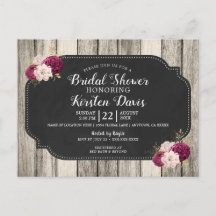 Rustikales Holz Burgund Brautparty