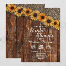 Rustikales Holz & Burlap Bridal Dusche Einladung