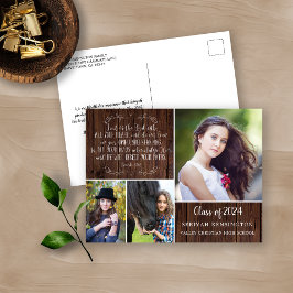 Rustikales Holz Christlicher Abschluss Sprichwörte Postkarte