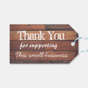 Rustikales Holz Danke Business Personalisiert Geschenkanhänger
