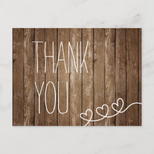 Rustikales Holz dankt Ihnen Postkarte