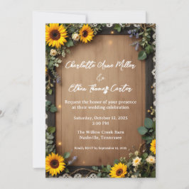 Rustikales Holz Einladung