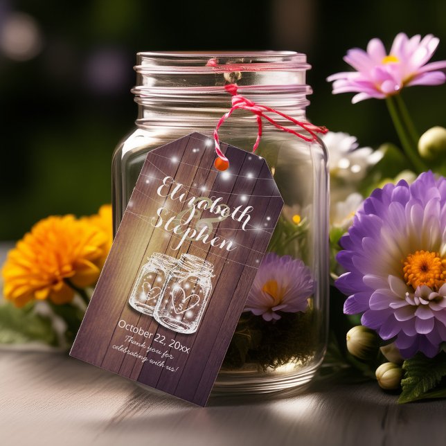 Rustikales Holz Elegant Mason Jar String Light Wed Geschenkanhänger (Von Creator hochgeladen)